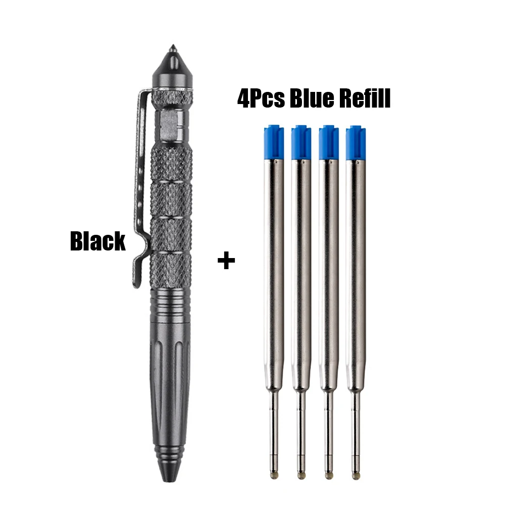 Fashion Design Full Metal Ballpoint Pen Windows Break Self Defense Sharp Ball Pen School Office Writing Blue Black Refill ballpoint pen multifunction ballpoint pen ball point pen