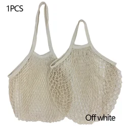 Eco - Friendly Reusable Cotton Mesh Grocery Bags - L 60x38x25cm (Off white)