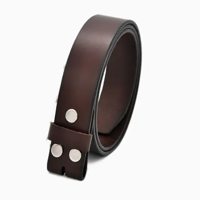 Cintura Uomo Vera Pelle Cintura Uomo In Vera Pelle Di Mucca – A Scatto Senza Fibbia, Stile Western, Taglie S-2XL Cintura Stile Western - Foto 3