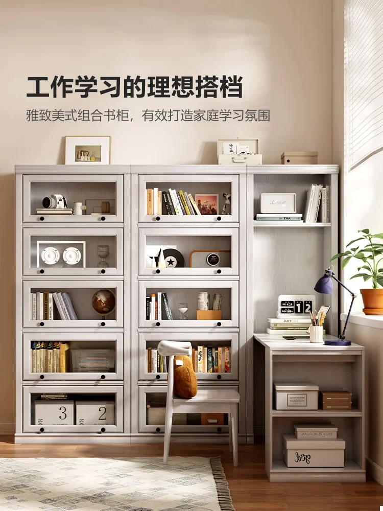 

Folding Desk Corner Bookcase Integrated Solid Wood Computer Desk Household Combination Bookshelf Small Apartment