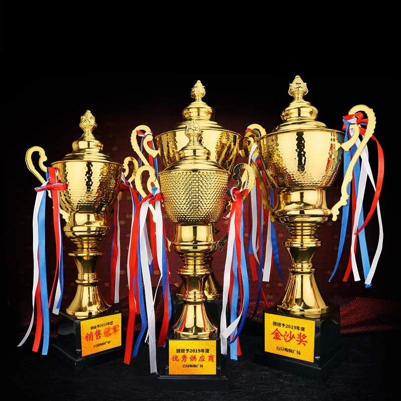Customized Honor Trophy Cup for College Sports, Gold Plated Trophy Cup, Champions, Team, Competition Craft, Souvenir Trofeu