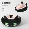 2025 New Cartoon Black Cat Series Neck Pillow with Hood Set Office Neck Pillow Transformable Travel Pillow Lunch Break Pillow 5