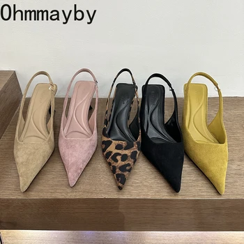 2026 Spring Summer Slip On Women Sandals Shoes Fashion Pointed Toe High Heel Stripper Party Ladies Singbacks Sandalias Shoes 1