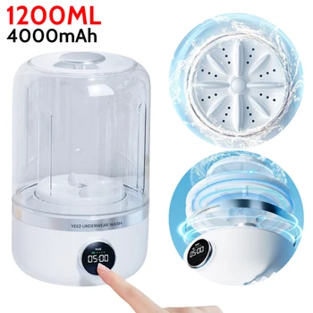 Mini lavatrice da 1200 ml Mini lavatrice ricaricabile Lavatrice senza fili per la camera universitaria di viaggi d'affari a casa 1