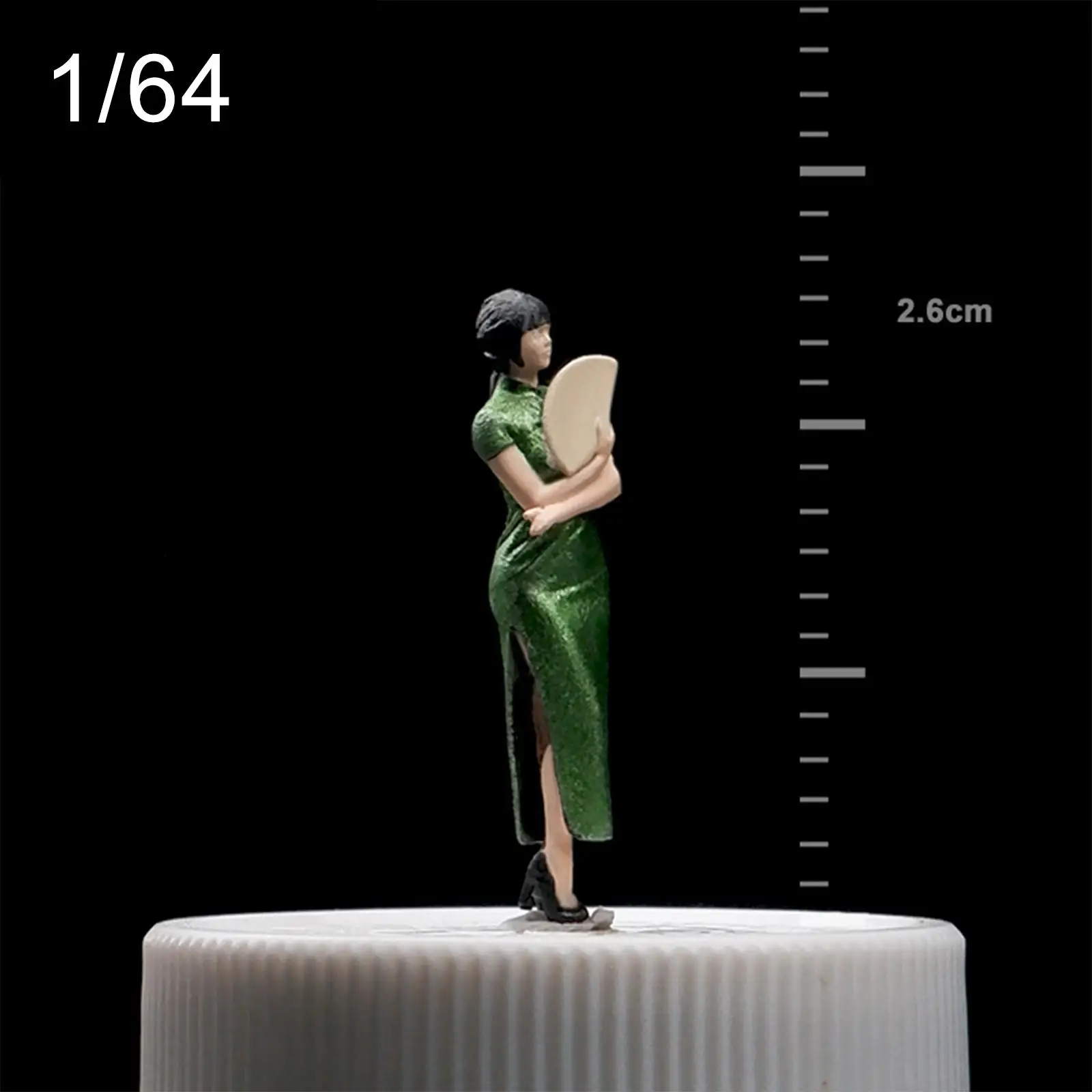 1/64 People Figure Cheongsam Girl Sand Table Ornament Miniature People Figurine for Diorama Photography Props DIY Scene Decor