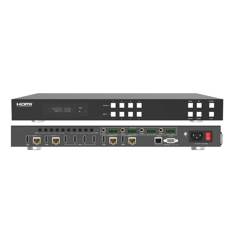 

Матрица HDBaseT 4X4 4K @ 60 Гц 4:4:4 HDCP2.2 EDID HDR