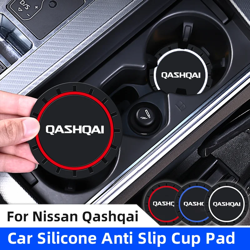 2pcs Car Cup Holder Anti Slip Insert Coasters Pad for Nissan Qashqai J10 J11 J12 Auto Water Cup Holder Silicone Mats Accessories cup holder coasters cup holder inserts car coaster pads