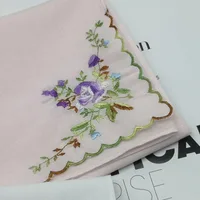 Embroidery Handkerchief Towels Cotton Платок Ladies Soft Absorb Sweat Floral Square Hand Towel Traditional Gifts Toallas De Mano 4