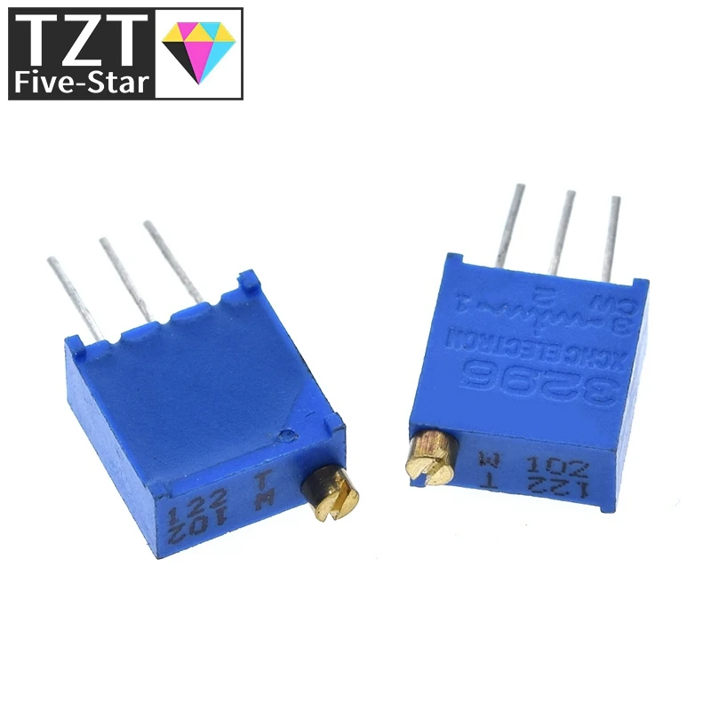 Multiturn Potentiometer 10pcs 3296W 3296 50 100 200 500 ohm 1K 2K 5K 10K 20K 50K 100K 200K 500K 1M ohm 103 100R 200R 500R Trimpot Trimmer