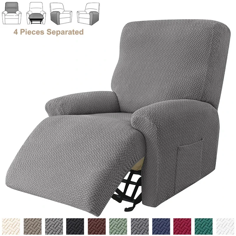 Jacquard ยืด Recliner โซฟายืดหยุ่นแยกเก้าอี้เก้าอี้ลื่นเก้าอี้ Slipcovers สําหรับห้องนั่งเล่น 1
