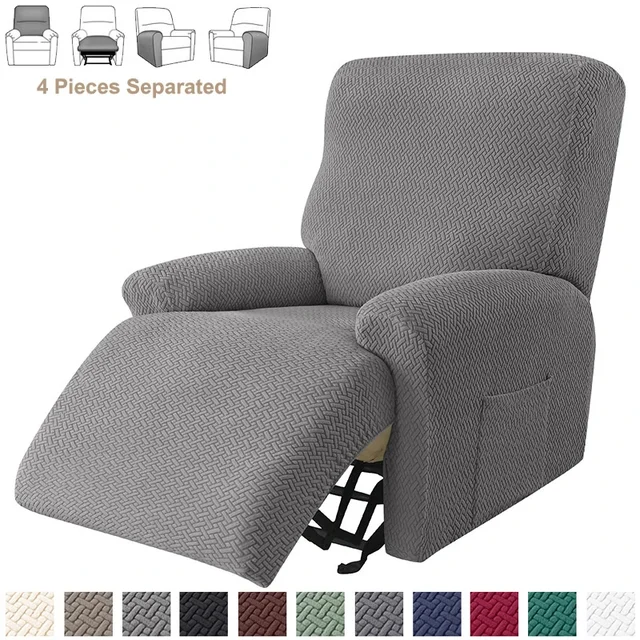 Jacquard ยืด Recliner โซฟายืดหยุ่นแยกเก้าอี้เก้าอี้ลื่นเก้าอี้ Slipcovers สําหรับห้องนั่งเล่น 1