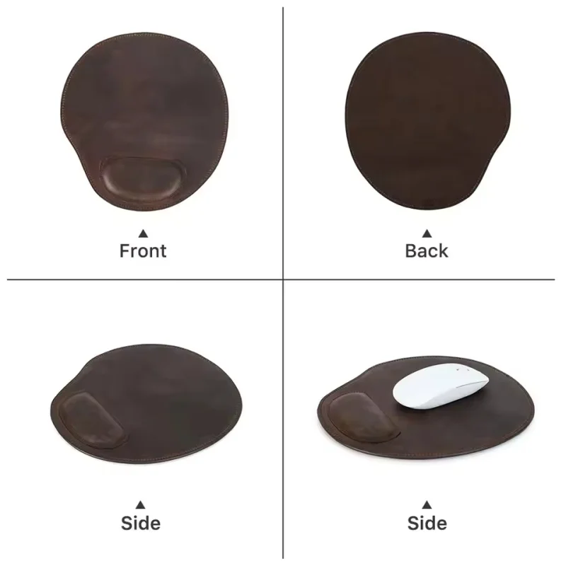 인체공학적 두꺼운 가죽 마우스 패드 편안한 손목 받침대 홈 오피스 컴퓨터 노트북용 내구성 있는 미끄럼 방지 마우스 매트