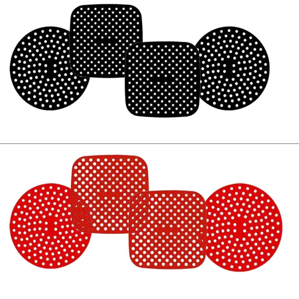 Air Fryer Liner Mat 4PCS Silicone Air Fryer Liner Mat Non-stick Perforated Baking Multi-Specification Mat Accessories Bakeware Silica Gel