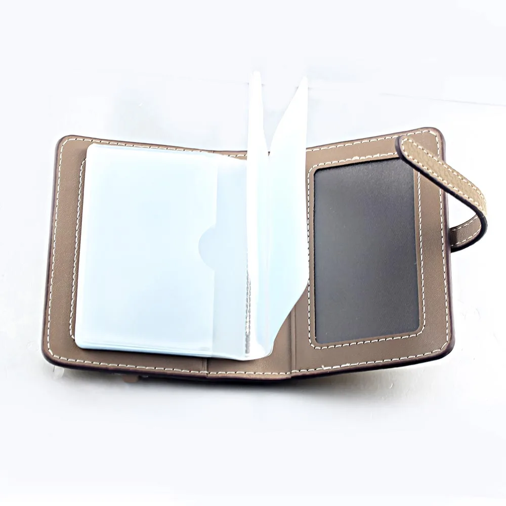 Round Buckle H Leather Large Capacity Card Holder Wallet