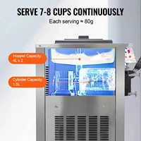 Machine à crème glacée commerciale SIHAO, machine à crème glacée molle, 20-28 L/h, machine à crème glacée 3 saveurs pour restaurants et bars 3