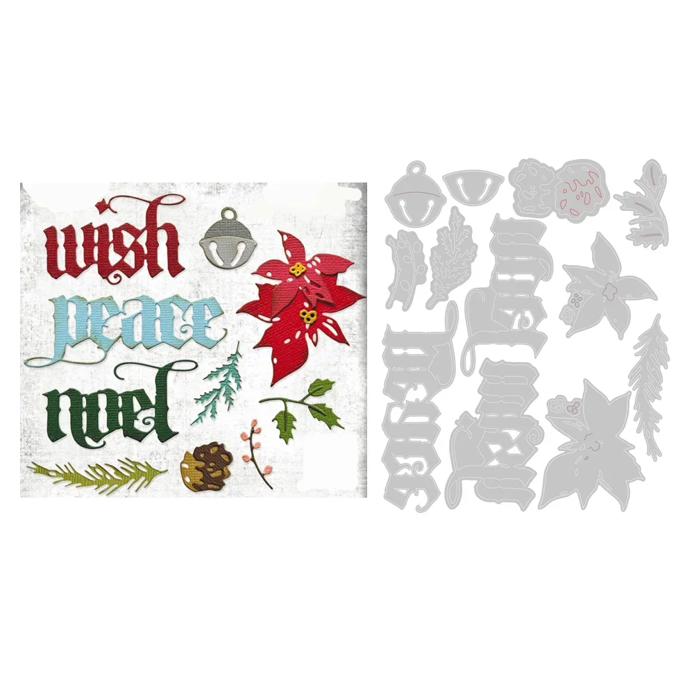 Description Picture 5 of itemChristmas Magic Snowflake Skiing Festive Wreath Cutting Dies for Scrapbooking Supplies New Paper Making Frame Craft Card