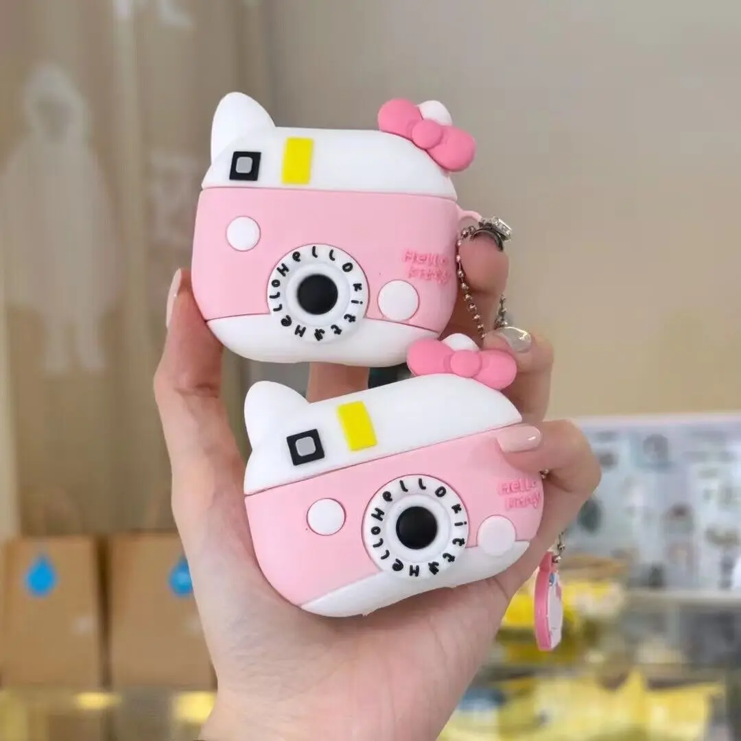 Hello Kitty Camera Per Airpods Pro Custodia Di Seconda Generazione, Custodia Morbida Per Auricolari In Silicone Per Airpods Pro/Airpods 3/Airpods 1/2 