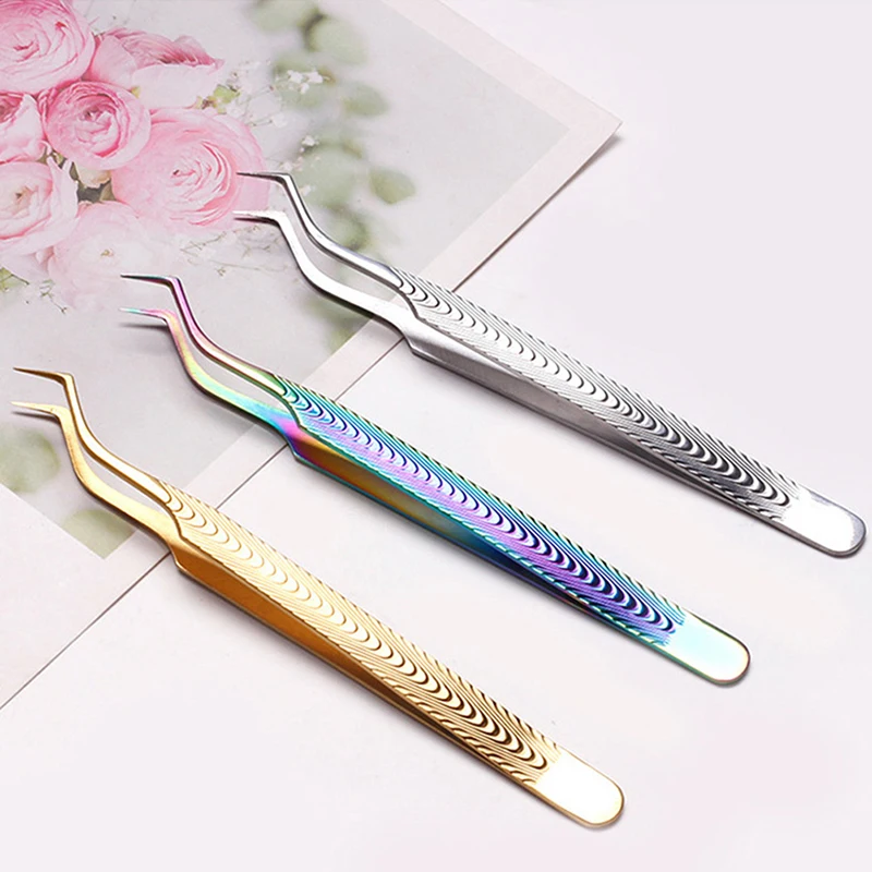 

1Pcs Eyelashes Tweezers Stainless Steel superhard High Precision Anti-static tweezers for Eyelash Extensions Lashes tools