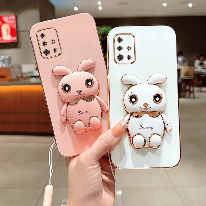 Cute Rabbit Phone Case With Bracket For Samsung Galaxy Series_voghion.com
