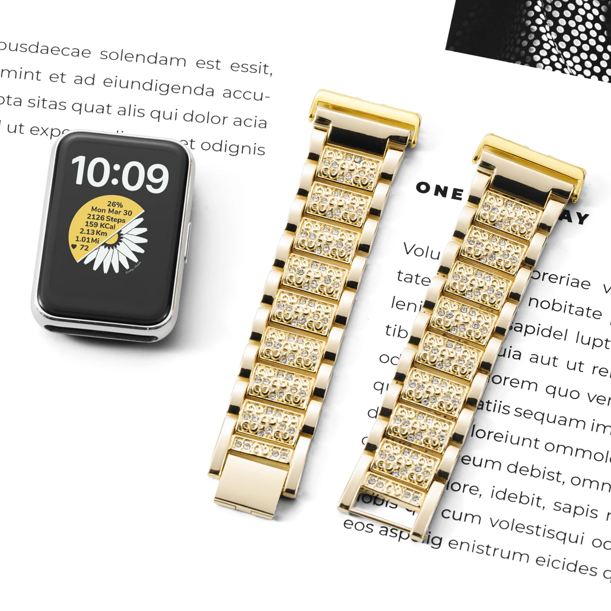 Luxury Bling Diamond Stainless Steel Strap – Elegant Women's Bracelet Accessory
