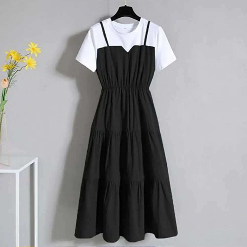

Fashion Fashion Dress Fashion Summer Dress Patchwork Round Neck Waist Tight Dress Slim
