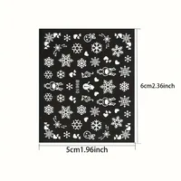 30pcs Sheets Winter 3D Nail Art Stickers Decals Nail Art Supplies for Women And s - Self-Adhesive Cartoon Snowflake Snowman 2