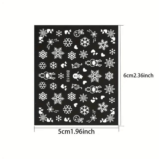 30pcs Sheets Winter 3D Nail Art Stickers Decals Nail Art Supplies for Women And s - Self-Adhesive Cartoon Snowflake Snowman 2