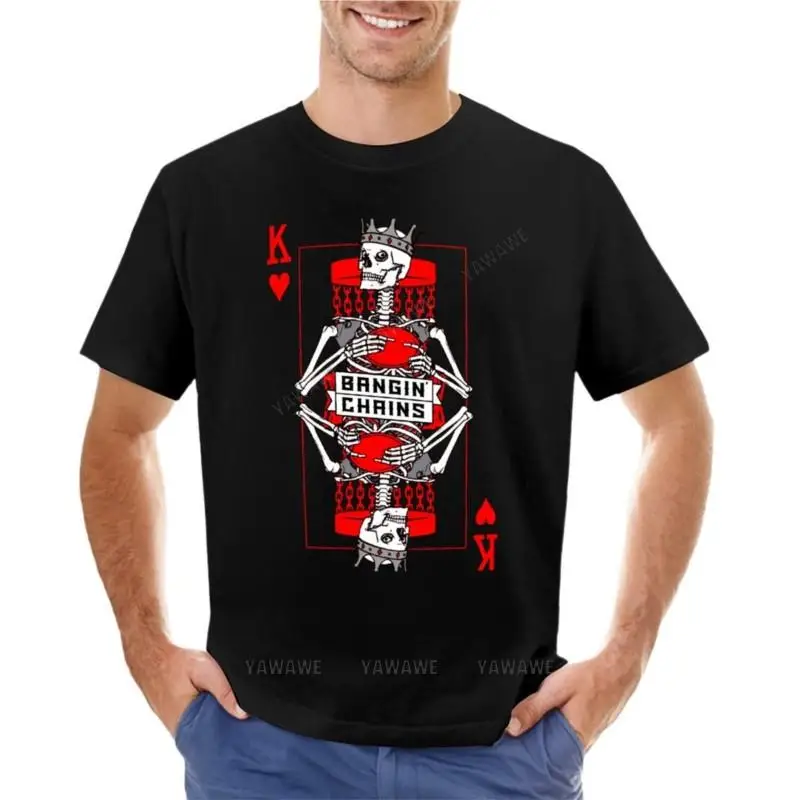 Bangin Chains Disc Golf Gothic King Of Hearts Skull Card T-Shirt T-Shirt Corta Abbigliamento Vintage Magliette Oversize Per Uomo