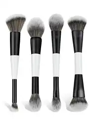 Deluxe Multi - Functional Double - Ended Makeup Brush Set - Perfect for Blush, Foundation, Highlight, and More - Ideal Gift for Women and Girls (WHITE)