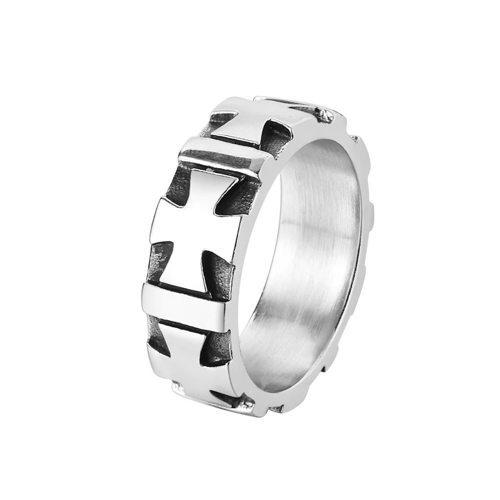 

Trendy Multi Cross Engagement Wedding Rings Fashion Silver Color Stainless Steel Jewelry Female Birthday Gift For Girlfriend