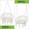 Hanging Hammock Chair with Cozy Full Cushion, Outdside Macrame Swing Chair with 350 Lbs Capacity, Ideal Accent Furniture for Li 6