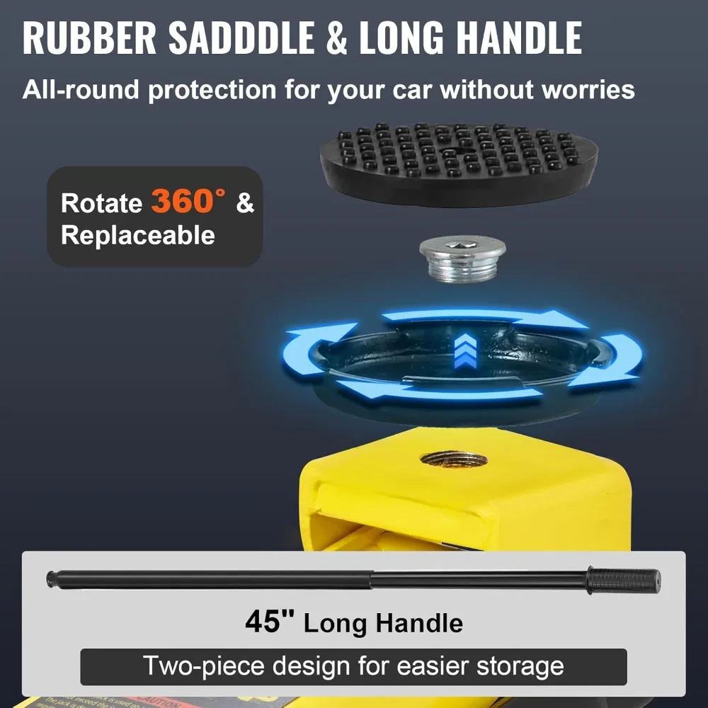 3 Ton Low Profile Floor Jack for All Terrain Vehicles, Heavy-Duty Steel Racing Jack with Quick Lift Pump, 5.12"-20" Lifting Rang