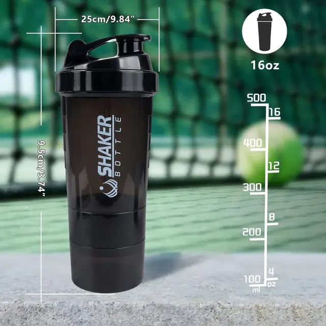 16OZ Protein Shaker Bottles Portable Sports Gym Fitness Water Cup Mixes Powder Shake Cup Leak Proof Milkshake Mixing Kettle 3