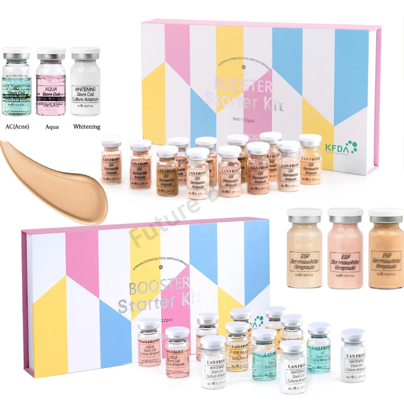 

8ml BB Cream Glow Serum Ampoule Starter mix Kit with add foundation with niacinamide/peptide for effective brightening anti-agin