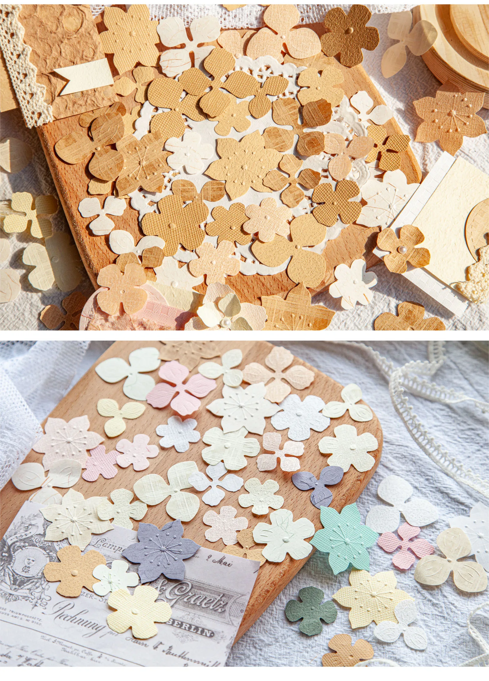 Yoofun 50 teile/paket kreatives, speziell geformtes Blumen material papier für Scrap booking Journal Dekor Bastel karten herstellung Zubehör – Detail 3