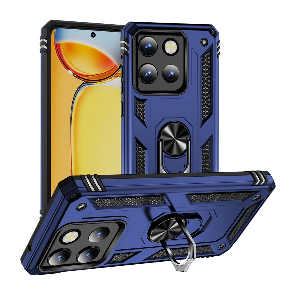 Durable Armor Phone Case with 360° Metal Ring Holder Cover
