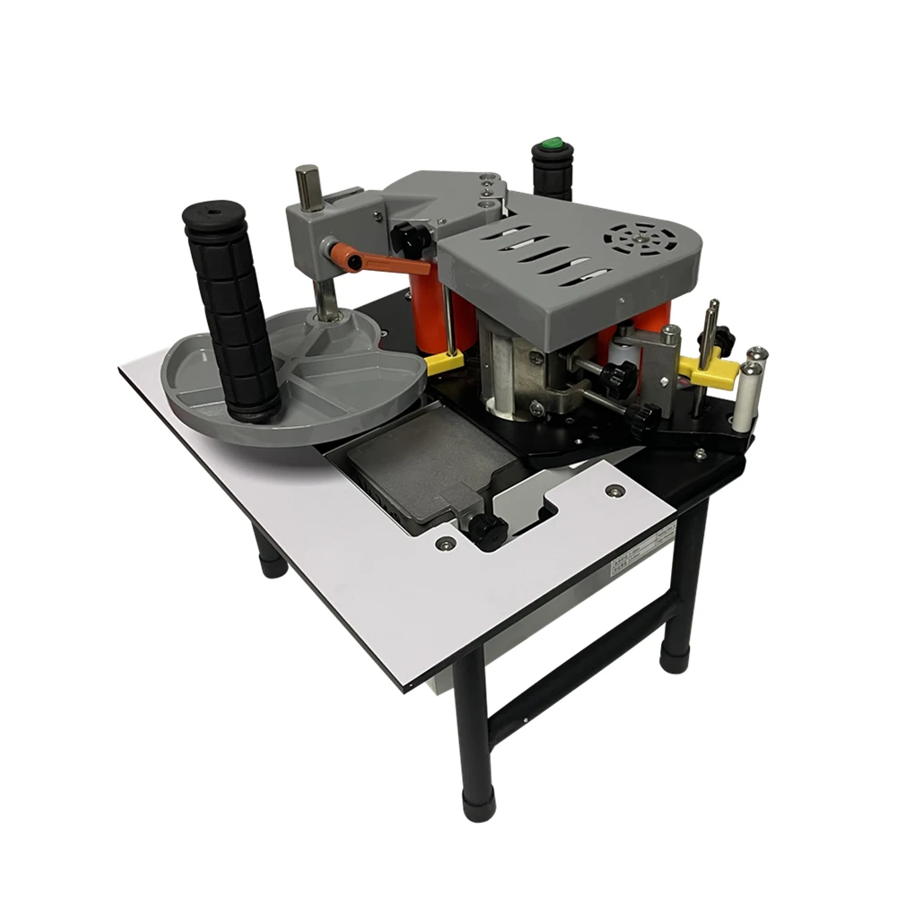 Portable Woodworking Edge Banding Machine Small Wood Straight Curve Edge Bander Equipment 220V 1200W Double Side Gluing For PVC,edge banding machine