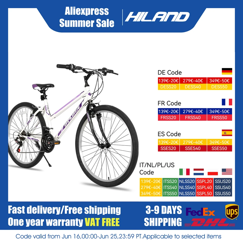 Bici 21 Marce Freni A V Mountain Bike HILAND 26 Pollici 21 Marce