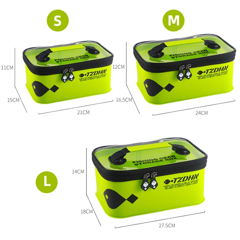 Seau pliable EVA pour poissons vivants - Bac de pêche portable étanche pour appâts et matériel