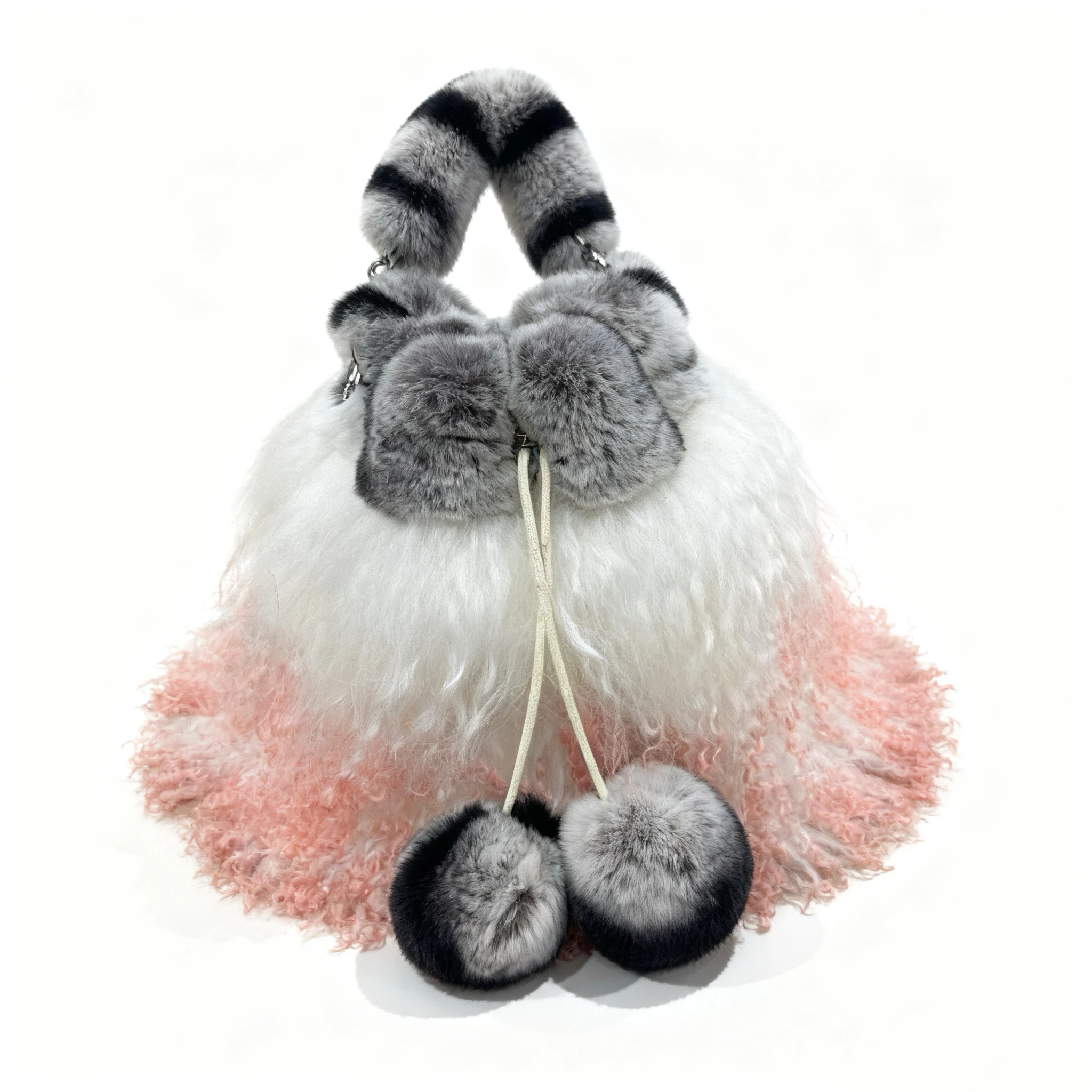 2025 New Beach wool Fur Drawstring Bucket Bag Women's Plush Shoulder Bags Y2k Hot Girls Fashion Female Furry Purse Tote Handbags