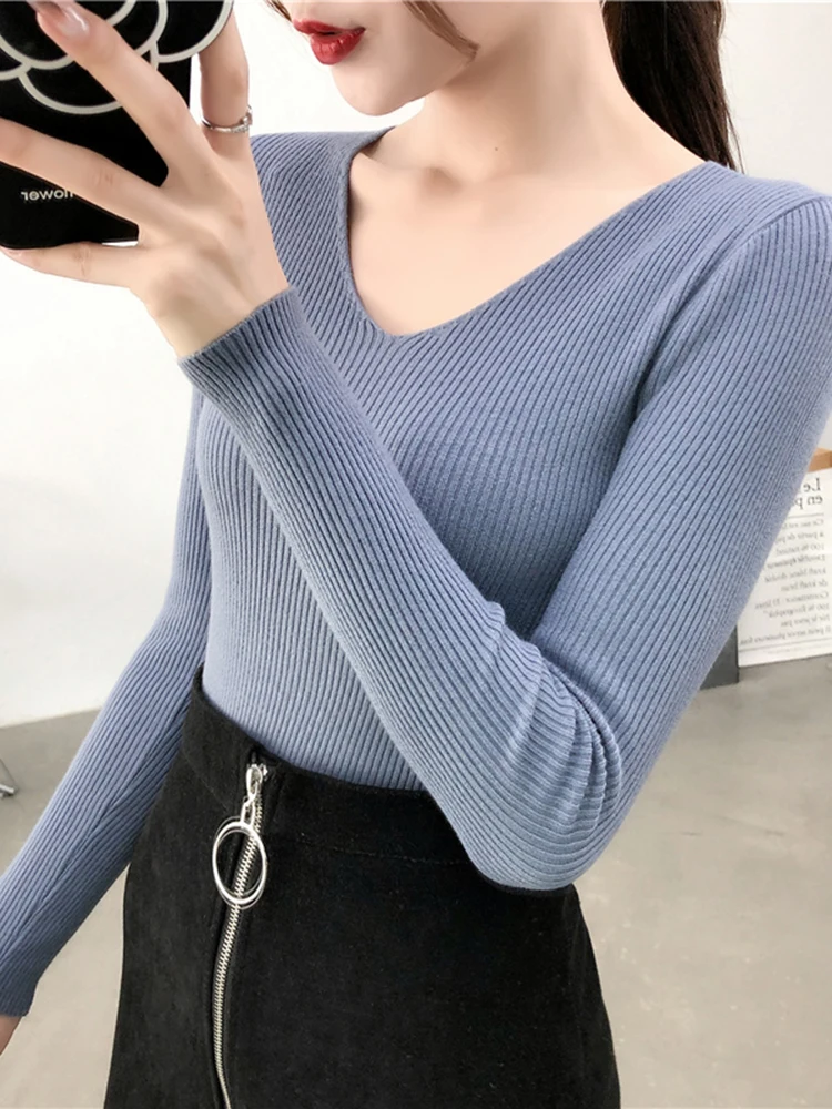 Amazon.com: Women Sweater Autumn and Winter V-Neck Sweater