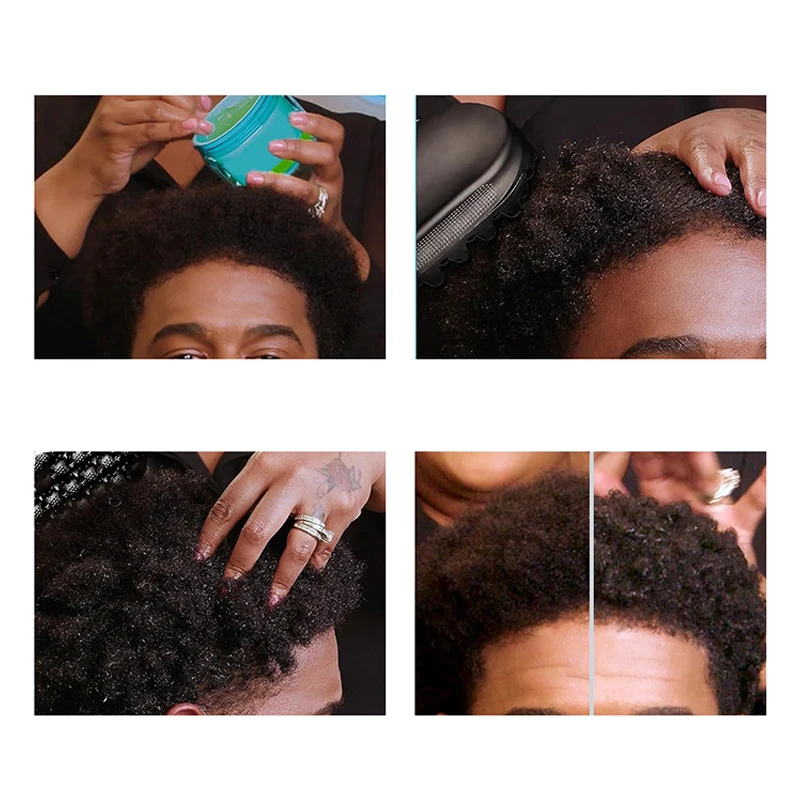 Portable Hair Twist Comb Washable Durable Curly Rubber Curling Brush Beauty Hair Pineapple Head Men'S Hair Cleaning Tool 4