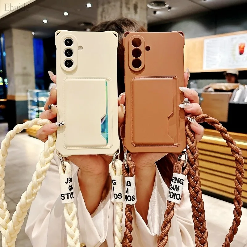 Luxuriöse Lanyard-Hülle für Samsung Galaxy S25 Ultra S24 FE S22 S26 S23 Plus A56 Stoßfeste Kartenhalter-Hülle mit Umhängeband – Detail 4