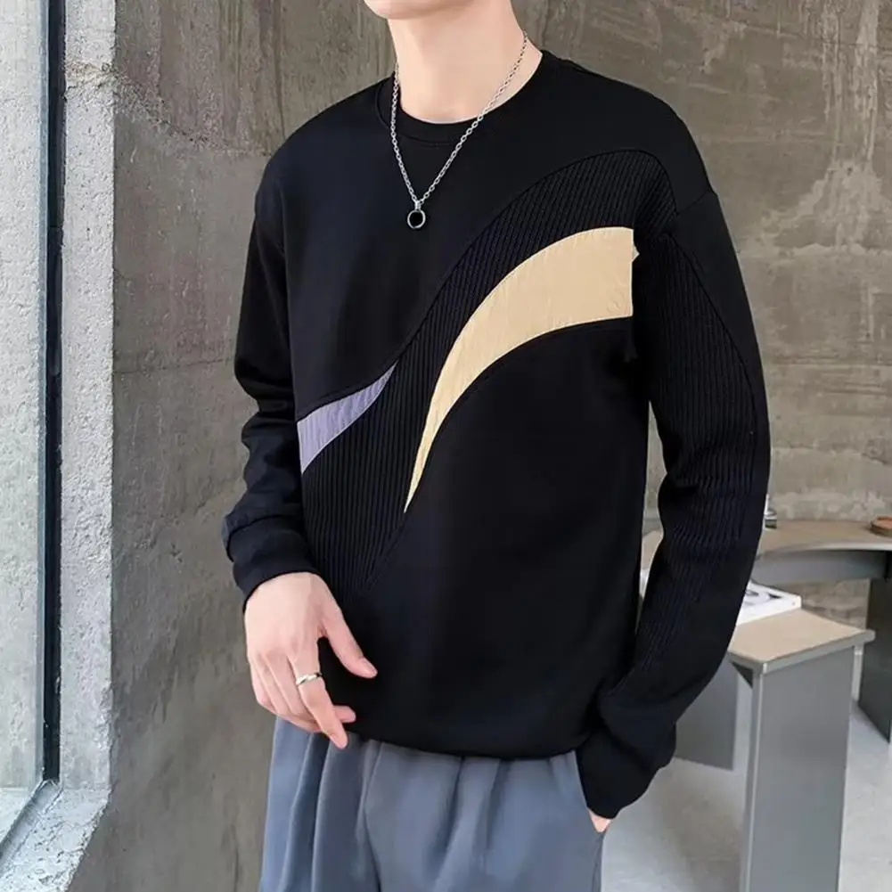 

Stylish Loose Ribbed Cuff Sweatshirt Male Pullover Temperament Dressing