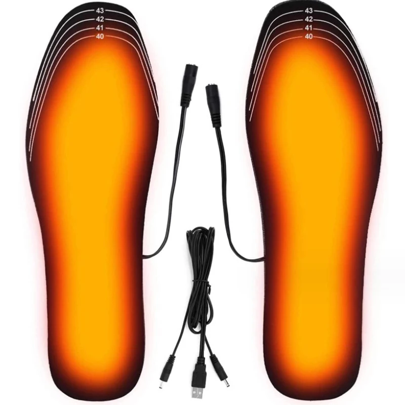 USB Rechargeable Heated Insoles Size 35-46 DIY Customizable Electric Heated Shoes Pad for Outdoor Skiing Winter Foot Warmers heated shoe insoles