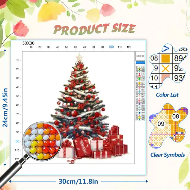 Ensembles de broderie de perles pour bricolage, arbre de noël 11CT, Kit de points de croix, fournitures de couture, ensemble complet d'artisanat fait à la main, décor de salle 2