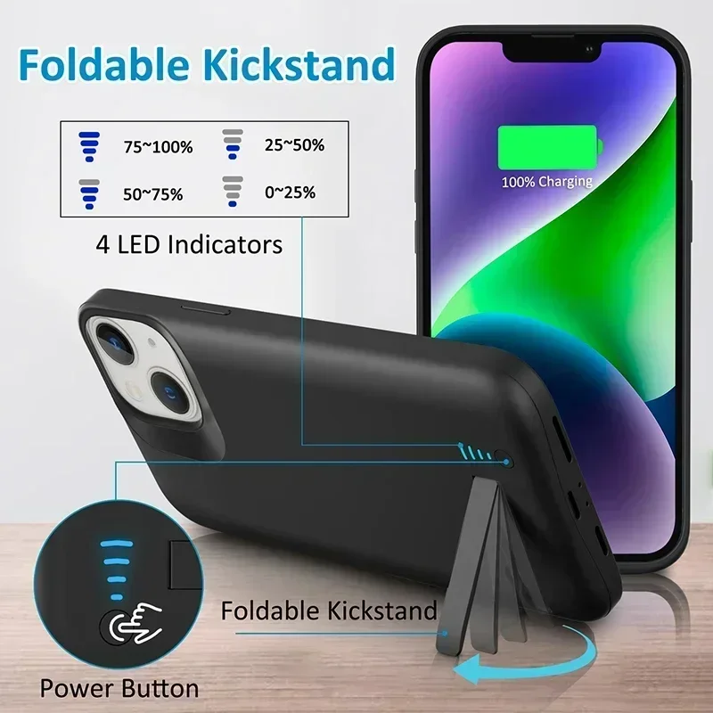 10000Mah Fashion Power Bank For Iphone 16 Pro Max 15 Plus 14 13 12 Pro Max Battery Charger Case For Iphone 16 Pro Max Powerbank 4