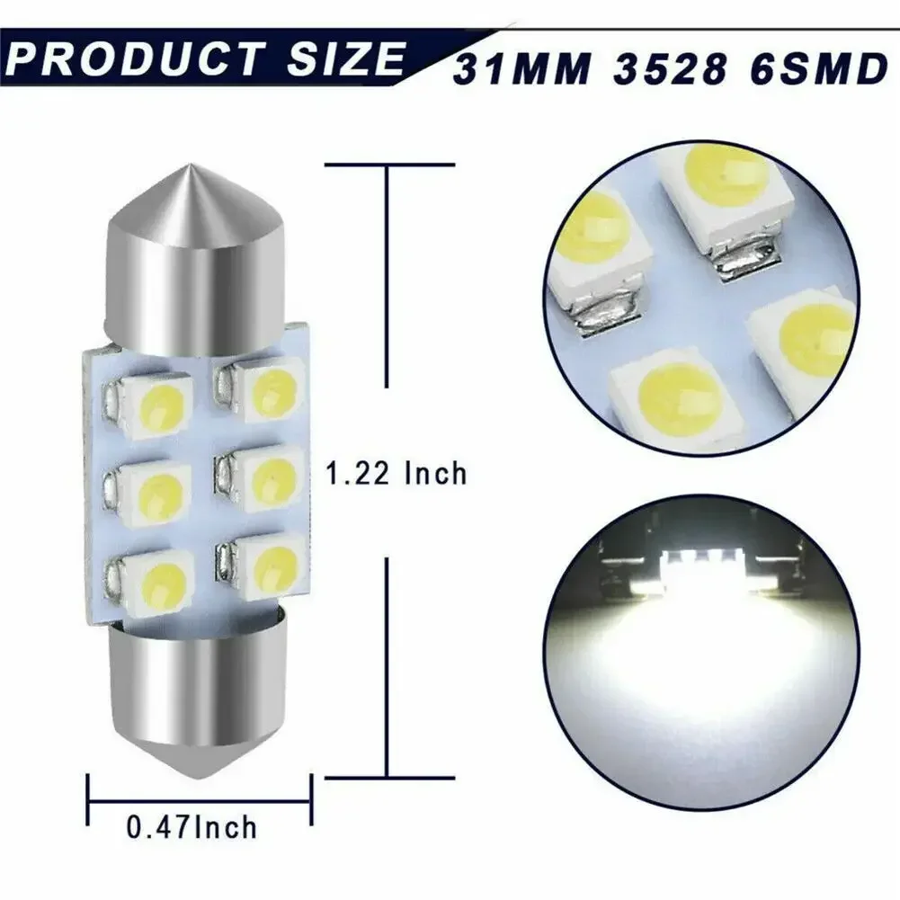 10pcs 31mm LED ���� 12V 6000K ���� ��� ���� ���� �ڵ� ���׸��� �� ���� �ڵ��� ��ȣ�� ���� DE3175 DE3022