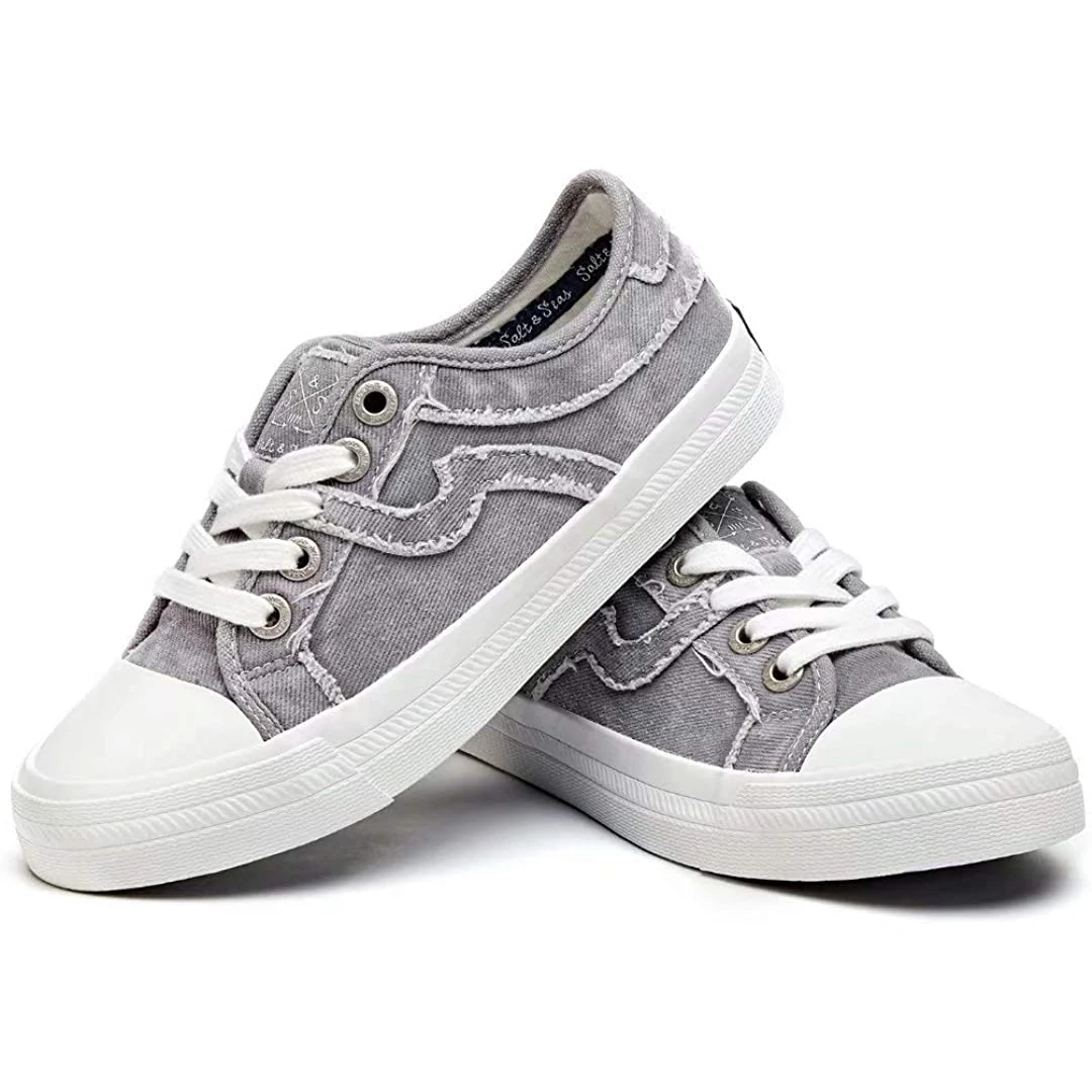 Casual Sneakers Female Women's Canvas Fashion New Sneakers Low Top Lace Up Comfortable Casual Shoes Walking Flats