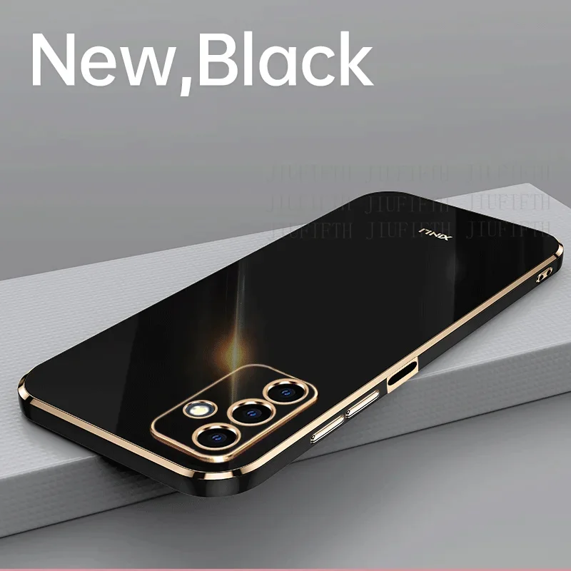 Elegant Soft Plating Square Frame Phone Case - Enhanced Protection and Style